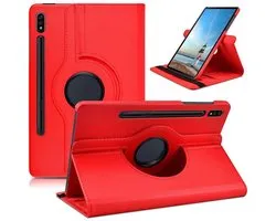 Draaibaar Hoesje - Rotation Tabletcase - Multi stand Case Geschikt voor: Samsung Galaxy Tab S9 FE 5G 10.9 inch (SM-X510/X516B/X518U) & Tab S9 (SM-X710/X716B/X718U) 11 inch Rood
