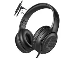 StayPowered Kinderheadset - Veilige, Comfortabele en Duurzame Hoofdtelefoon met Volumebegrenzing! - Compact Design - Hoogwaardige Geluid - HD Microfoon - Ingebouwde Volumebegrenzer - Opvouwbaar - Zwart - Levering Sneller dan Aangegeven!