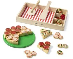 Spinmaster Melissa & Doug – Houten pizzaset – 36 toppings en ingrediënten