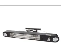 Perel Patio Heater Wall or Ceiling Mount 1500W – Chauffage de terrasse électrique – Montage mural ou au plafond – Pour jardin, terrasse et balcon