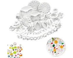 33 Stuks Uitsteekvormpjes Set - Bloemen, Vlinders, Sterren, Hartjes & Bladeren - Koekjestanst & Fondant Vormen - Creatieve Bakvormpjes voor Koekjes, Taart & Klei - Stevig & Herbruikbaar