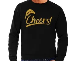 Bellatio Decorations Mauvais pull/pull de Noël pour hommes - bravo ! - noir - or pailleté - Fête de Noël S