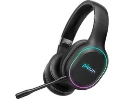 Picun P80X Draadloze Gaming Headset - Hoofdtelefoon/koptelefoon – in-uitplugbare Microfoon – zwart - Pc – Laptop - Ps4 – Ps5 – Android – Windows – ios