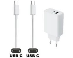 OneOne 30W super chargeur rapide avec 2 ports. Chargeur avec câble USB C vers C robuste de 1,5m. Adaptateur chargeur PD compatible avec Xiaomi Mix Flip, Mix Fold 3, Mix Fold 4, Civi 4 Pro, Pad 7, Pad 7 Pro