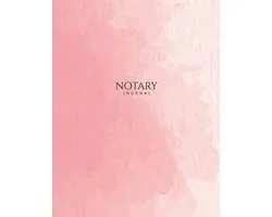 Notary Journal: Public Record Book for Women, Logbook for Notarial Acts, 390 Entries, A4, Pink Watercolor Art Cover