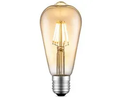 Home Sweet Home - Edison Vintage E27 source lumineuse LED filament Drop - Ambre - 6.4/6.4/14cm - ST64 Deco - Retro LED lampe - Dimmable - 6W 660lm 2700K - lumière blanc chaud - pour les douilles E27