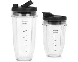 Mixing Cup 18oz 530ml - 24oz 710ml - Compatibel met Ninja Auto-iQ Mixer BN750EU BN495EU BN800EU TB301EU TB401EU CB100EU CB350EU - Vervangonderdelen voor Ninja Food Processor