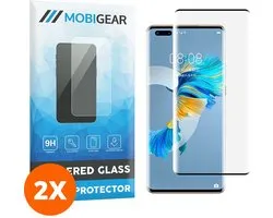 Mobigear Screenprotector geschikt voor Huawei Mate 40 Pro Glazen | Mobigear Curved Screenprotector - Case Friendly - Zwart (2-Pack)