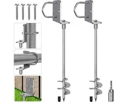 Insaga Multifunctionele grondankers, schroefbaar, bredere spiraalvormige aardankers, volledig gelaste ankers voor stacaravans voor trampolines, schommelsets, carports en meer, 2 stuks