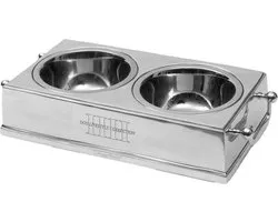 Happy-House Food Bowl Double Inox Low - 40X22X10 CM