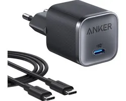 Anker Nano Charger (45W 1C) – Compacte GaN USB-C-oplader – Zwart