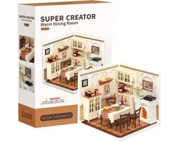 Robotime Rolife DIY Super Store Salle à manger chaleureuse - DW015B - Miniature - Maison de poupée - Kit de construction - DIY