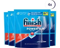 Finish Power All in 1 Regular Vaatwastabletten - 45 Stuks x4