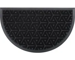 Luance Deurmat Wilson - zwart - rubber - halve maan - 75 x 44 cm - schoonloopmat- buiten