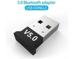 Bluetooth USB 5.0 Adapter - Bluetooth Ontvanger & Zender - Plug & Play - Zwart