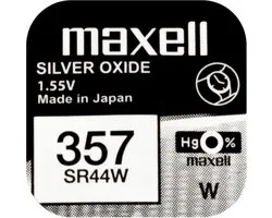 MAXELL 357 - SR44W - Pile Knoopcel à l'oxyde d'argent - Pile pour montre - 2 (deux) pièces
