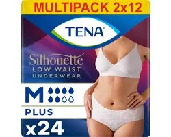TENA Silhouette Plus - low waist incontinentiebroekjes - White - M - 24 stuks