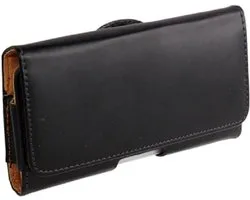 Holster belt clip smooth synthetic leather horizontal voor MEIZU M16 (2018) - Black