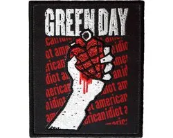 Green Day - Patch de répétition de texte American Idiot - Zwart/ Multicolore