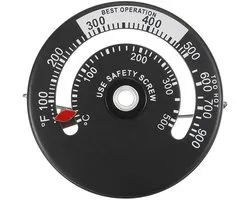 Haard Thermometer Wit Magnetisch - Houtkachel Temperatuurmeter 0-500°C - Rookkanaal Meter