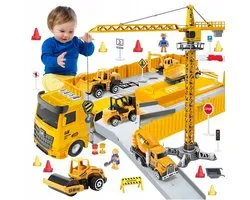 Bouwtruckset - Vrachtwagen & Graafmachine Speelgoed - licht en geluid - duurzaam en veilig - educatief speelgoed - perfect cadeau - voor kinderen van 3-8 jaar