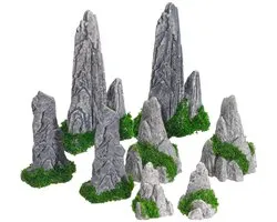 Miniatuur Landschap Ornamenten Set - 8-delig - Gesimuleerde Rotsen voor Bonsai, Microlandschappen, Potplanten, Moslandschappen, Huis, Kantoor & Theehuis