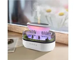 Cloud rain bevochtiger water druppels, 7 kleuren rain sound bevochtiger, 250ml micro landscape regendruppels etherische olie aroma-diffuser, stil regenlicht, timer, automatische uitschakeling