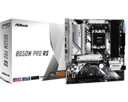ASRock B650M Pro RS - Carte mère Micro-ATX - Socket AM5 - AMD B650 - 4x DDR5 - Realtek RTL8125BG - Windows 11 - noir, blanc