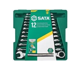 SATA ST09040-02 - Jeu de 12 clés polygonales à cliquet - 8-19 mm - Garantie à vie