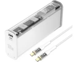 4smarts Lucid Block Powerbank 20.000 mAh - Snellader 100W - met Digitale Display - geschikt voor opladen MacBook/Laptop - Quick Charge en Power Delivery - Wit