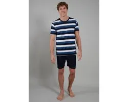 CECEBA Melbourne Heren Shortama met ronde hals - Blauw