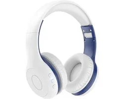 StayPowered Bluetooth Hoofdtelefoon voor Kinderen - Veilig en Kwalitatief Geluid - 85/94 dB Volumeregeling - 40 Uur Batterij - HD Microfoon - Opvouwbaar en Verstelbaar - Snelle Bluetooth 5.4 - Wit - Levering Sneller dan Aangegeven!