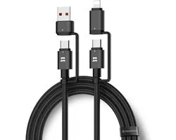 Remodius® UniCharge USB C Kabel - Universele Oplaadkabel - Ultra Fast Charging - 1.2m - USB C naar USB C / USB A / Lightning - Multifunctioneel