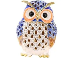 iplusmile Auto Opbergdoos Uilbeeldje Uil -beeldjes Tafelblad Uil Decor Sieraden Ring Houder Schattig Uilbeeldje Dierlijke Trinket Dierlijk Ornamenten Mini-uilbeeldje Metaal