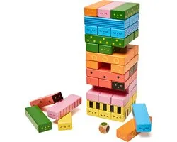 Kikkerland KIDOKI Stack a Bug Wooden Balance Game - Houd de toren in balans - Retro versie van een klassiek spel - Stapeltoren - Torenspel