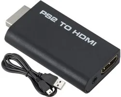 PS2 naar HDMI Converter Adapter, Video Omvormer voor Retro Game Console, Audio Uitgang en USB Voedingskabel