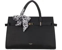 Charm London The Hamptons Shopper - Handtas - Schoudertas - Dames - Sjaaltje - Ritssluiting - Schouderband - Tote Bag - Dames Tas - Zwart