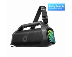 Soundcore by Anker soundcore Boom 2 Pro van Anker - Buitenspeaker - 140W - 2+2 kanalen - BassUp 2.0 - 20 uur speeltijd - Snelladen - IP68 waterdicht - RGB-verlichting - Powerbank - Bluetooth 5.3 - Draagbaar voor buiten