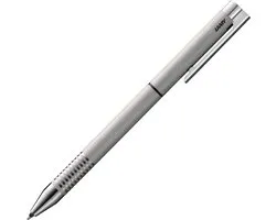 Coffret LAMY composé de 1x système multi-stylo Twin Pen avec logo 606 stylos à bille et porte-mine en acier inoxydable en finition brossée et 1x étui en cuir véritable noir pour deux instruments d'écriture
