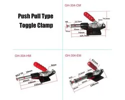 Push-Pull Type tuimelklem Handmatige Anti-Slip Heavy Duty Quick Clamp Hand Quick-Release Tool voor Lassen, Jiggen, Reparatie (GH-304-EM)