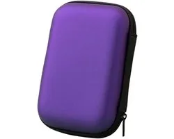 Boîtier de disque dur pour disque dur 2,5 pouces, boîtier de disque dur pour disque dur externe, boîtier portable HDD SSD avec compartiments internes, poche en filet, étui robuste et résistant aux chocs, étui de voyage rigide, violet