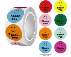 Sluitsticker Thank you smiley – Ty smiley – 500 st