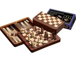 Reis Schaak/Dam/Backgammon Kassette Veld 18mm Koningshoogte 37mm Magnetisch PHI-2517