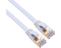 Snelheid Platte Cat7 Ethernet Kabel Netwerk Patch voor TV Samsung LG Sony/Router TP-Link/PS3 PS4 Xbox/Switch Sky Box Hub/WD Seagate QNAP/Zmodo Annke | Internet Kat 7 | 10m Wit