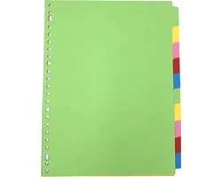 DULA Onglets karton coloré - 10 - A4 - 23 trous