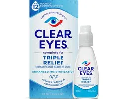 Clear Eyes - Triple Action - Redness Reliever Eye Drops - Verlichting voor Droge, Rode en Geïrriteerde Ogen- 15 ml
