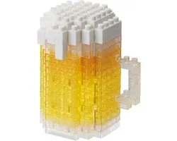 Bandai - Nanoblock - Bier - Mini Brick Figuur - Bouwset - Pixel Bierpul Object Beeldjes Bouwpakket - NBC245