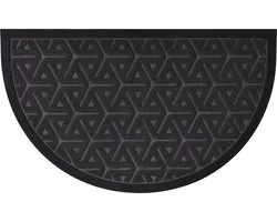 Luance Deurmat Wilson - donkergrijs - rubber - halve maan - 75 x 44 cm - schoonloopmat- buiten