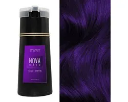 Nova Hair Shampooing Teinture Instantanée Violet - Riche en Extraits Naturels - Couverture des Cheveux Grijs - Shampooing Colorant pour hommes et femmes - NovaHair - Nova Hair Shampooing Violet - 200 ml