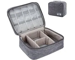 Kabel Organizer Tas voor Elektronica Accessoires - Universele Carry Travel Gadget Tas voor USB Kabels, SD Kaarten, en Opladers – Waterdichte Opbergtas (24 x 18 x 9 cm)